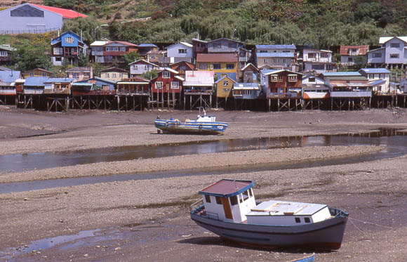 Stelzenhuser in Castro auf Chiloe